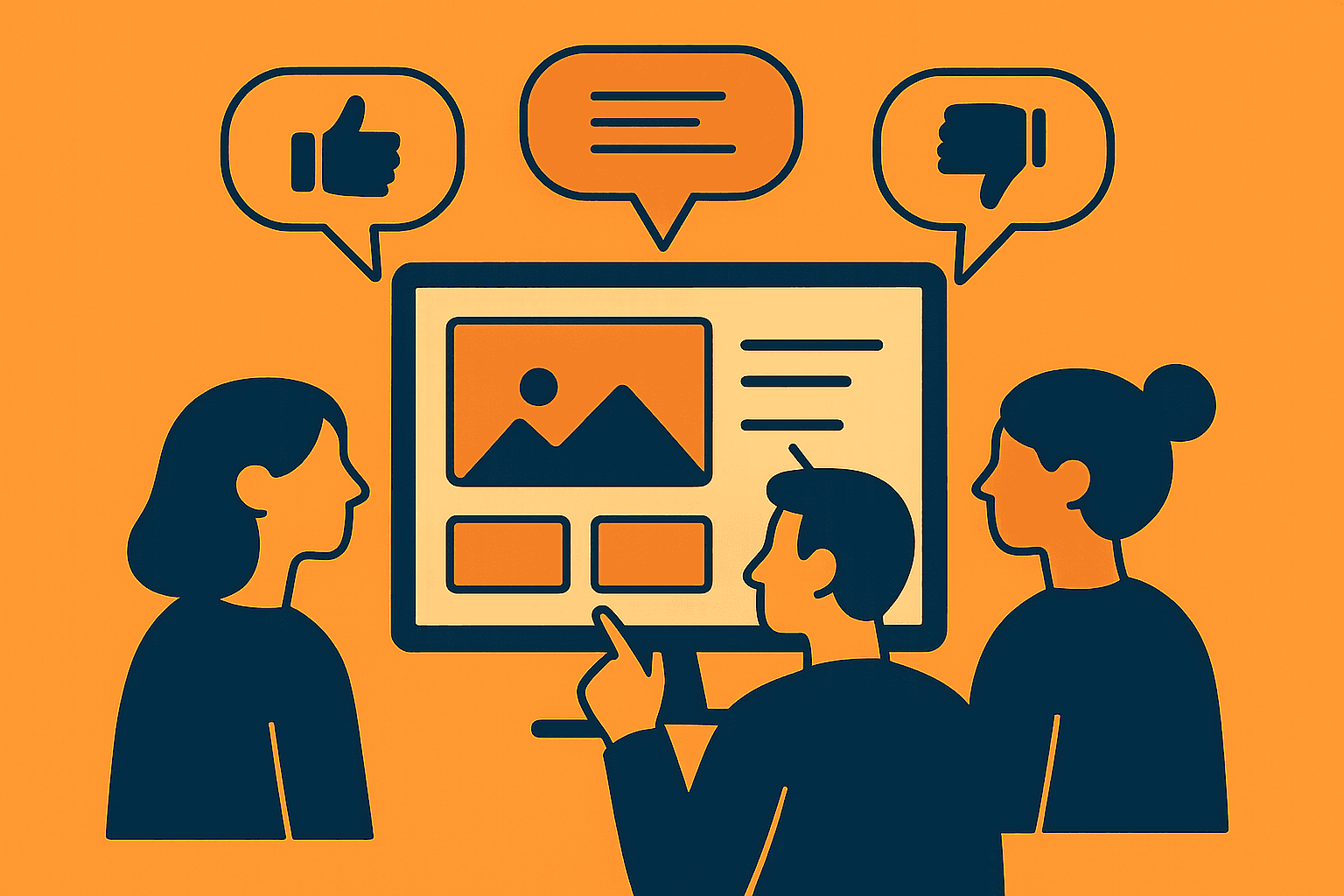 Design critique process - team collaborating on design feedback