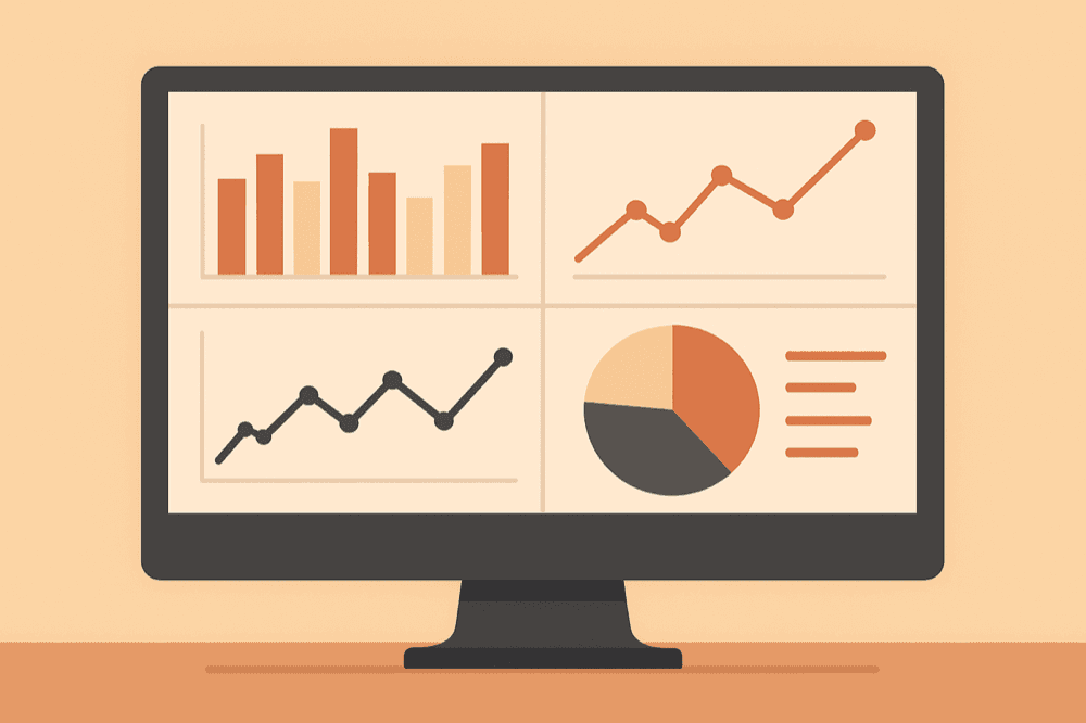Analytics dashboard with charts and graphs