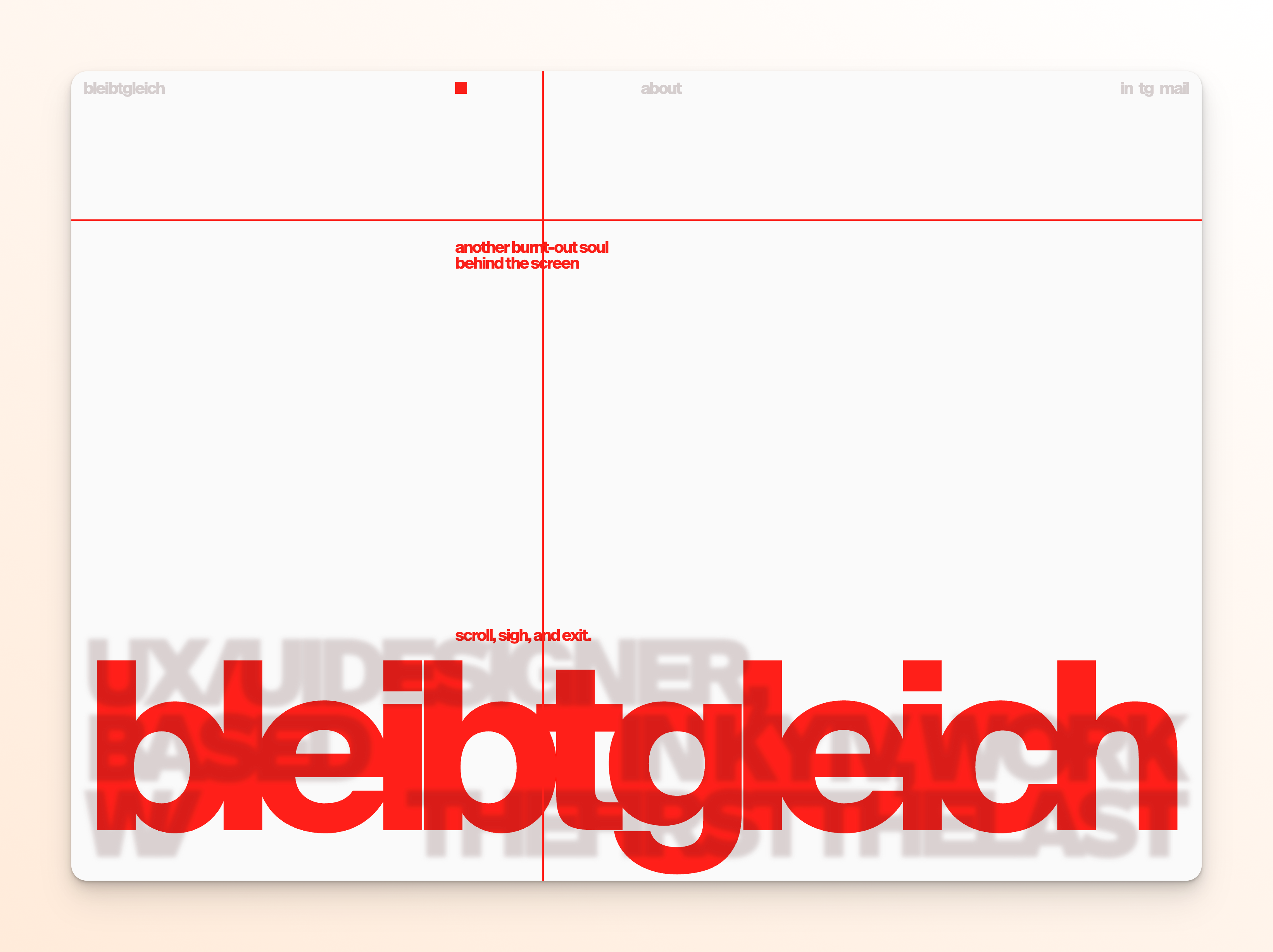 Maksym Ponomarenko's portfolio showing his brutally honest tagline
